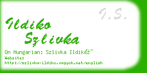 ildiko szlivka business card